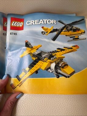 Lego Creator Yellow and Black Airplane & Helicopter Models (6745) EUC